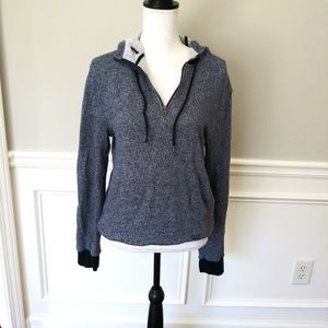 Armani Exchange Navy/Gray Pullover Hooded Sweater